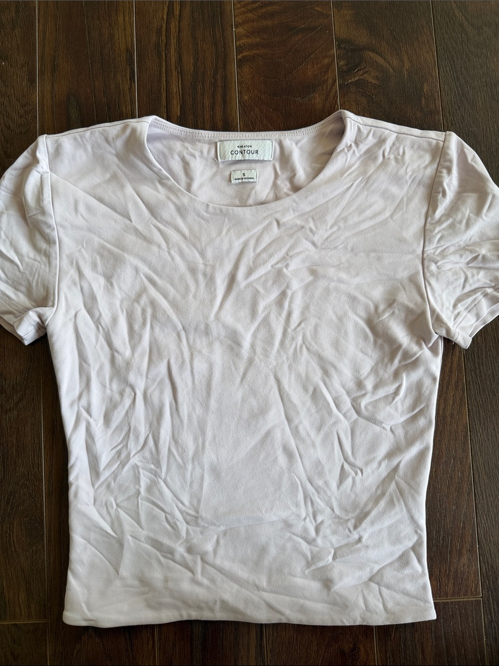 Aritzia Contour Short Sleeve Crewneck Top - Pale Pink